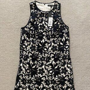 NWT Banana Republic Women's Sleeveless Crochet Layered Dress, Black, Size 6